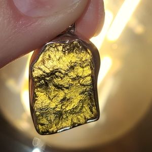 Moldavite Pendant with 925 Sterling Silver